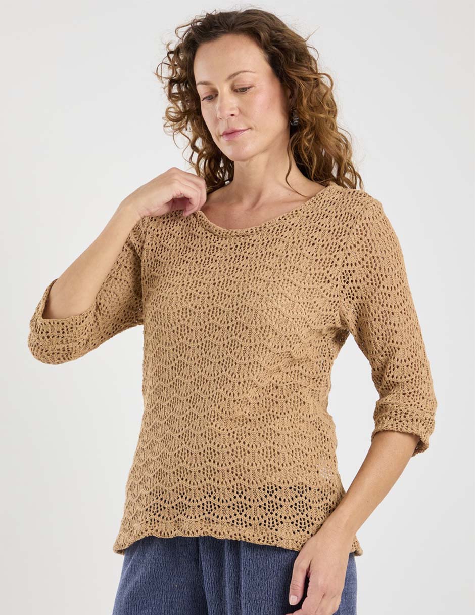 Playera manga 3/4 cuello redondo para mujer 2