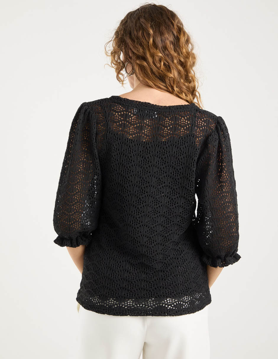 Playera manga 3/4 cuello redondo para mujer 6