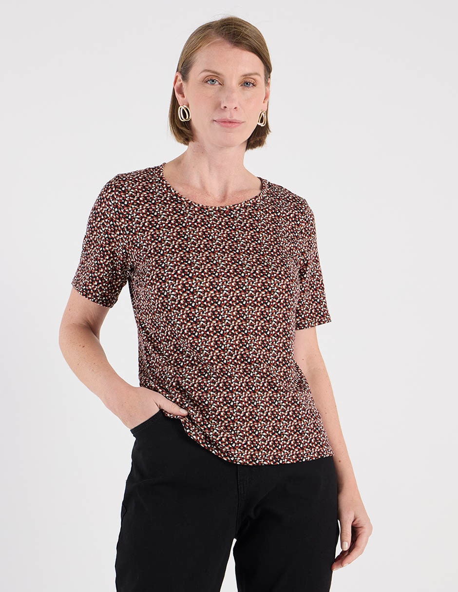 Playera manga corta cuello redondo para mujer 2