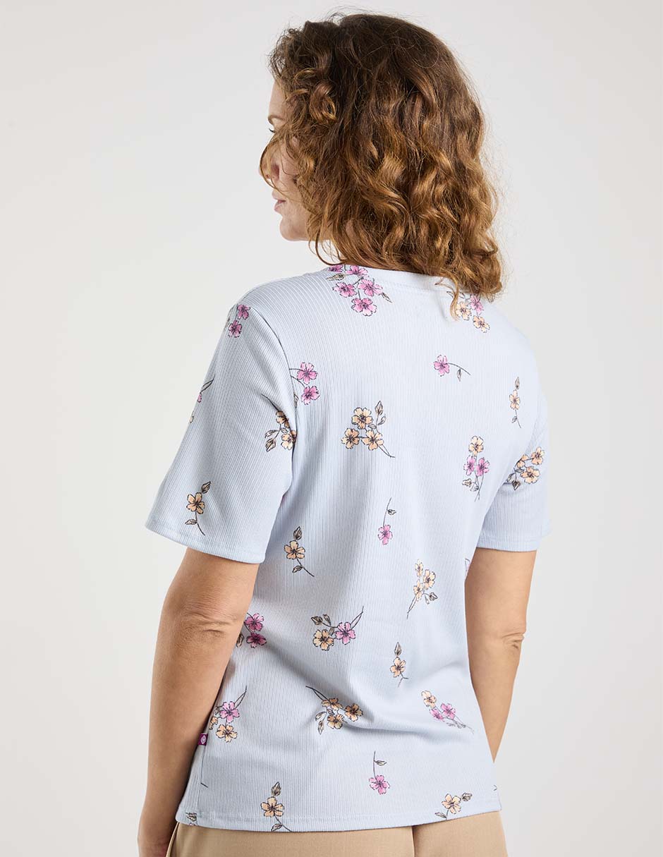 Playera manga corta cuello V para mujer 6