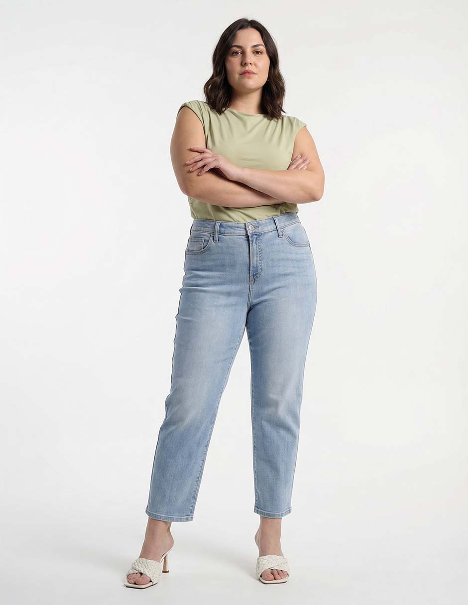 Jeans amplio cintura baja chico's para mujer