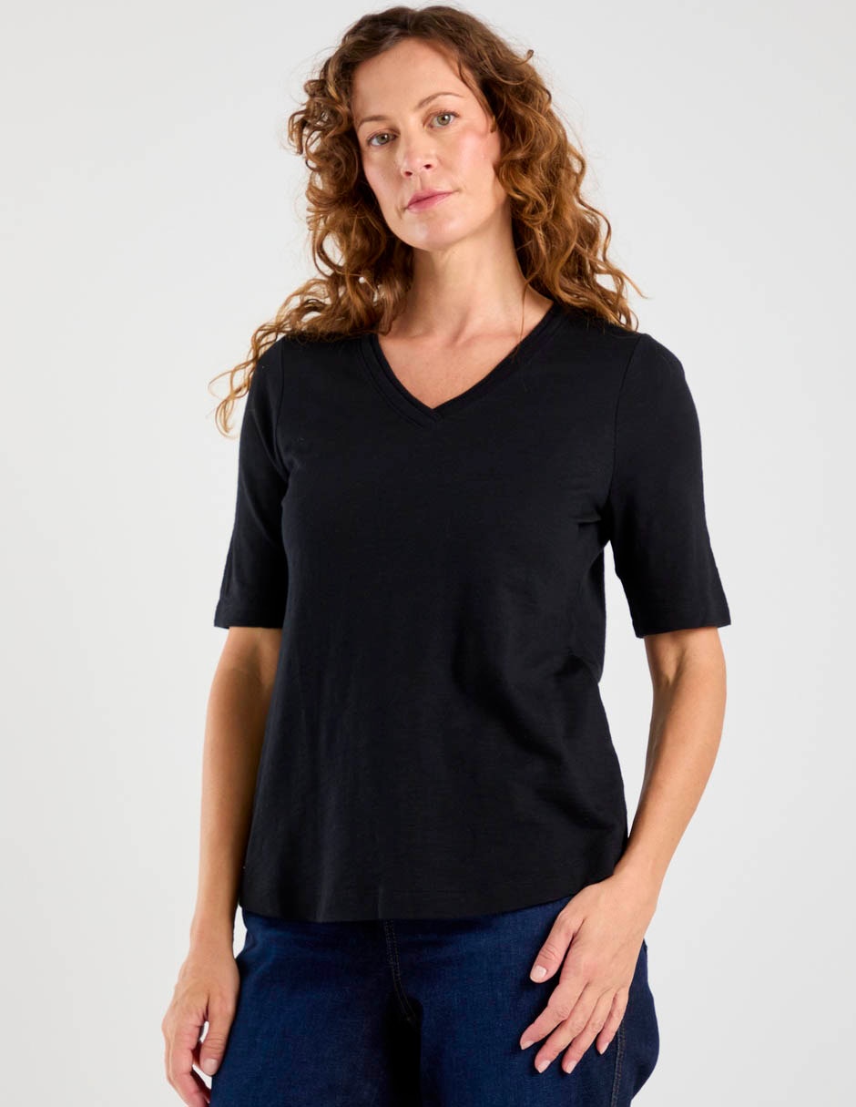 Blusa manga al codo para mujer