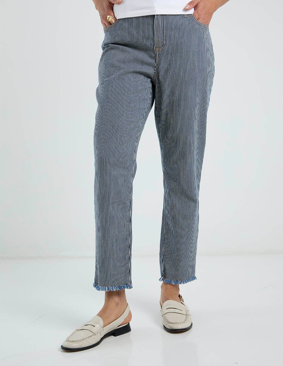 Jeans straight cintura media para mujer