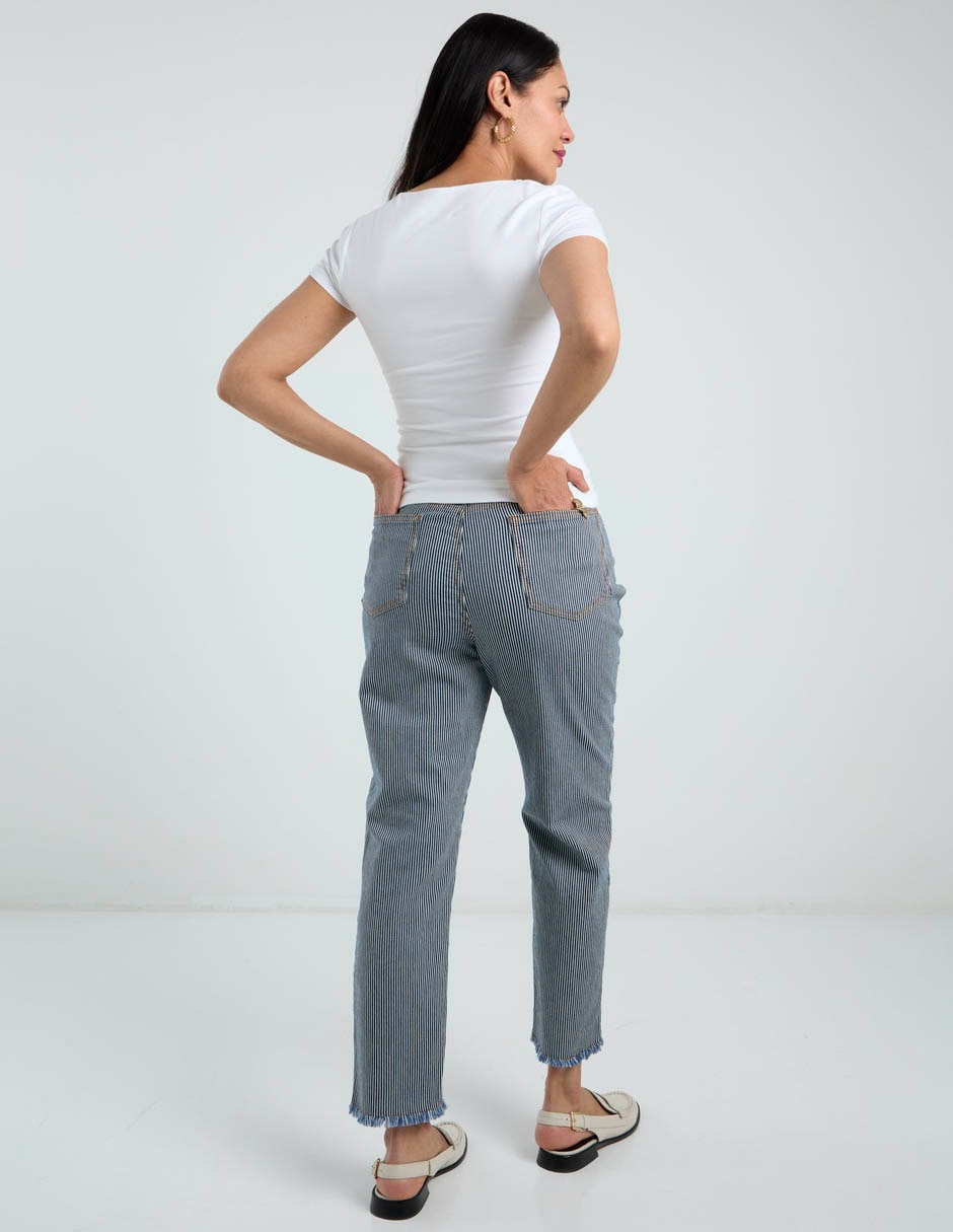 Jeans straight cintura media para mujer 2
