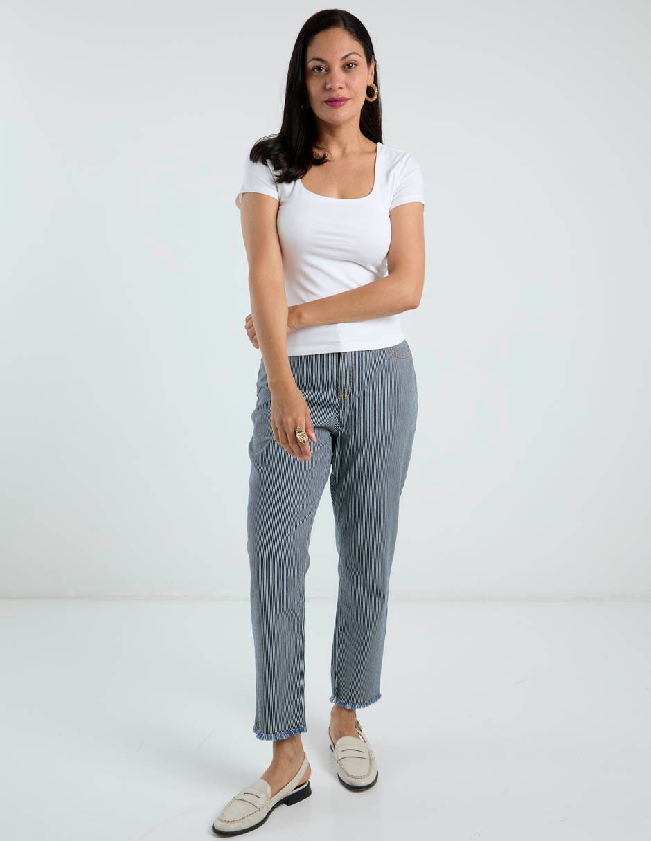 Jeans straight cintura media para mujer 3