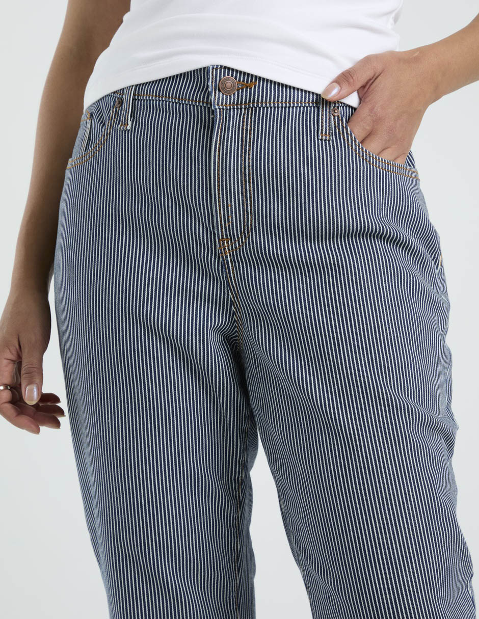 Jeans straight cintura media para mujer 4