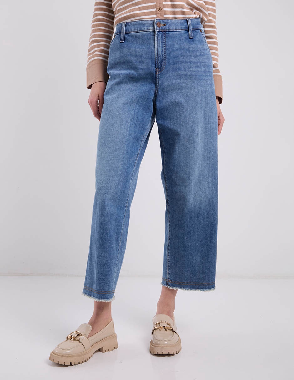 Jeans relaxed amplio cintura baja para mujer