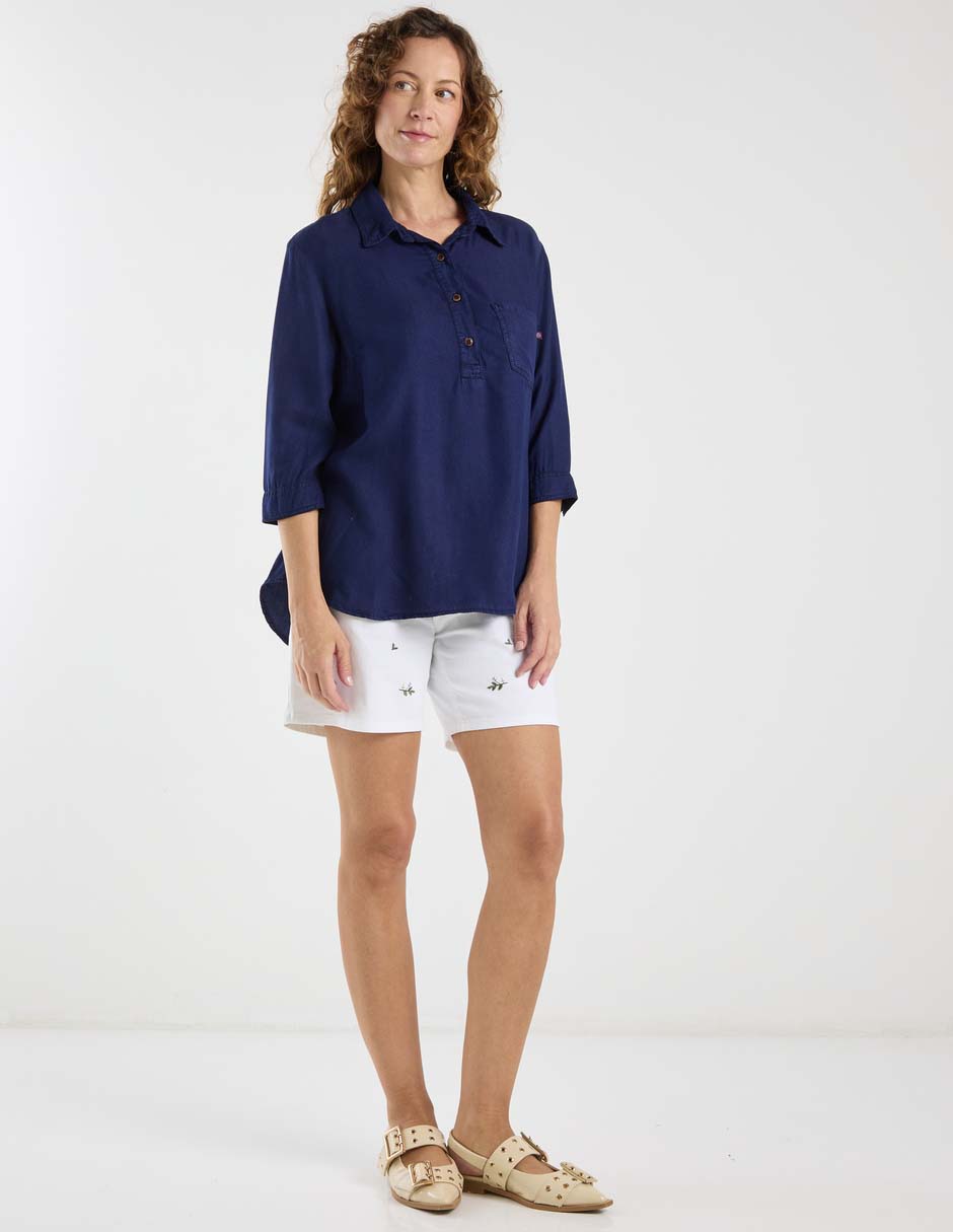 Blusa camisera manga 3/4 para mujer 3
