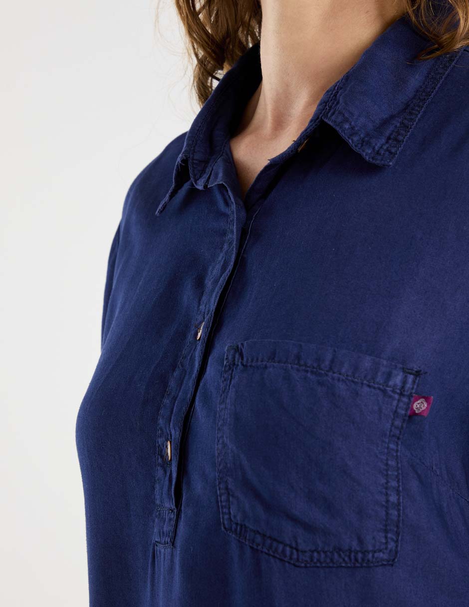 Blusa camisera manga 3/4 para mujer 4