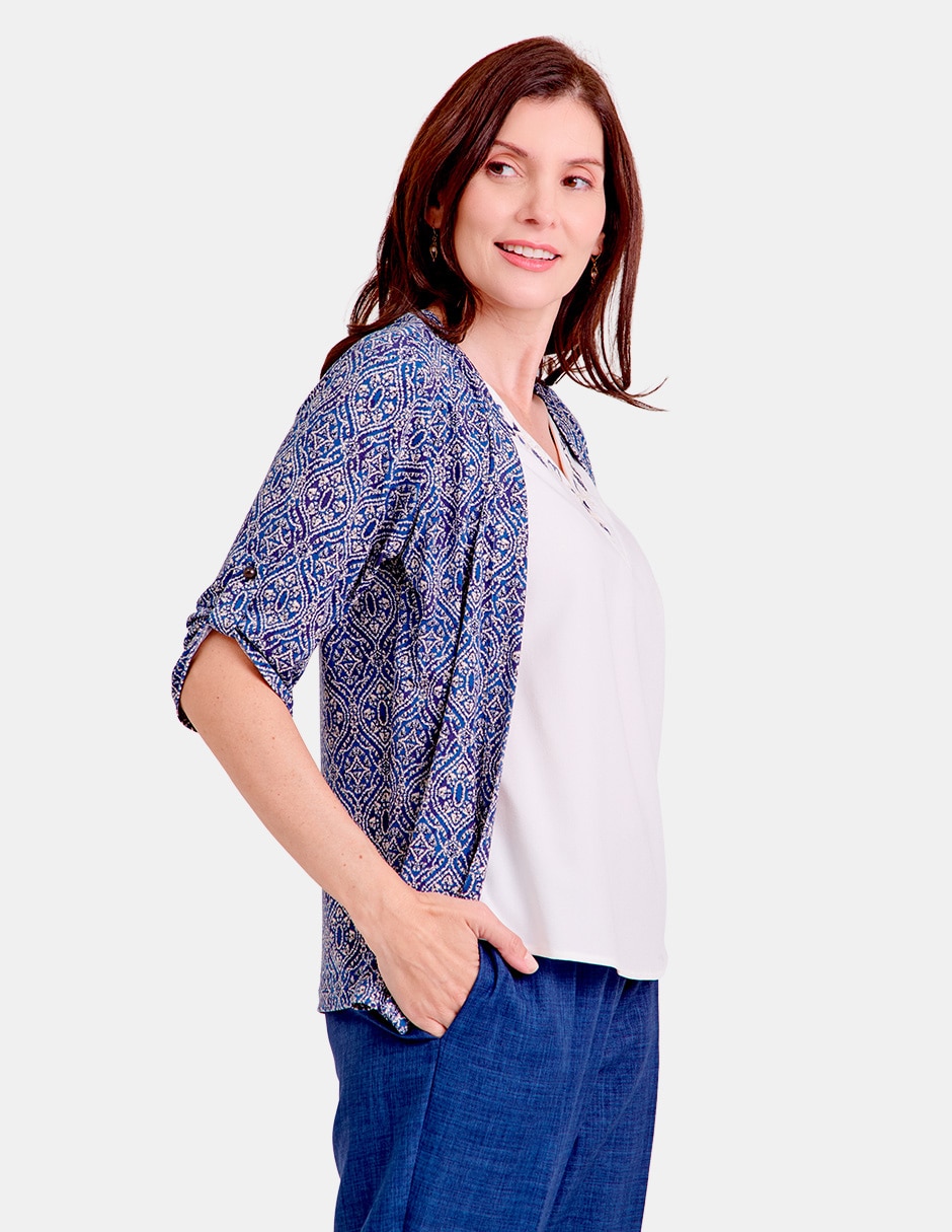 Blusa manga al codo para mujer 3