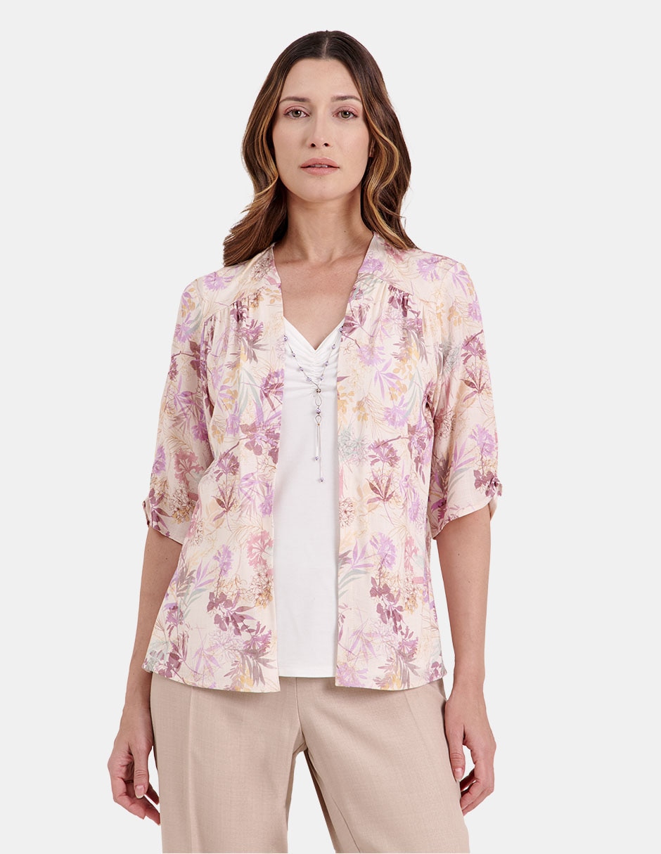 Blusa manga al codo para mujer