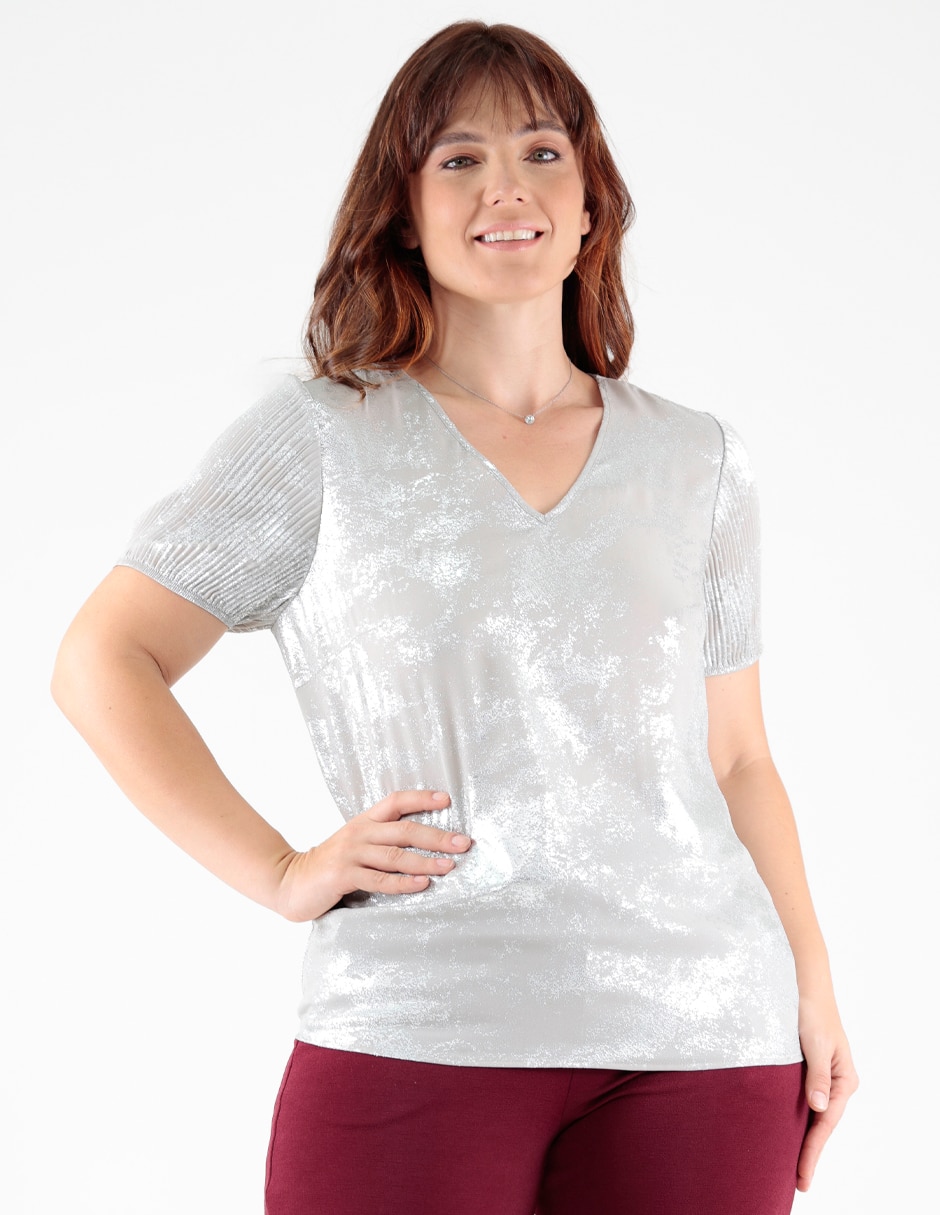 Blusa manga corta para mujer