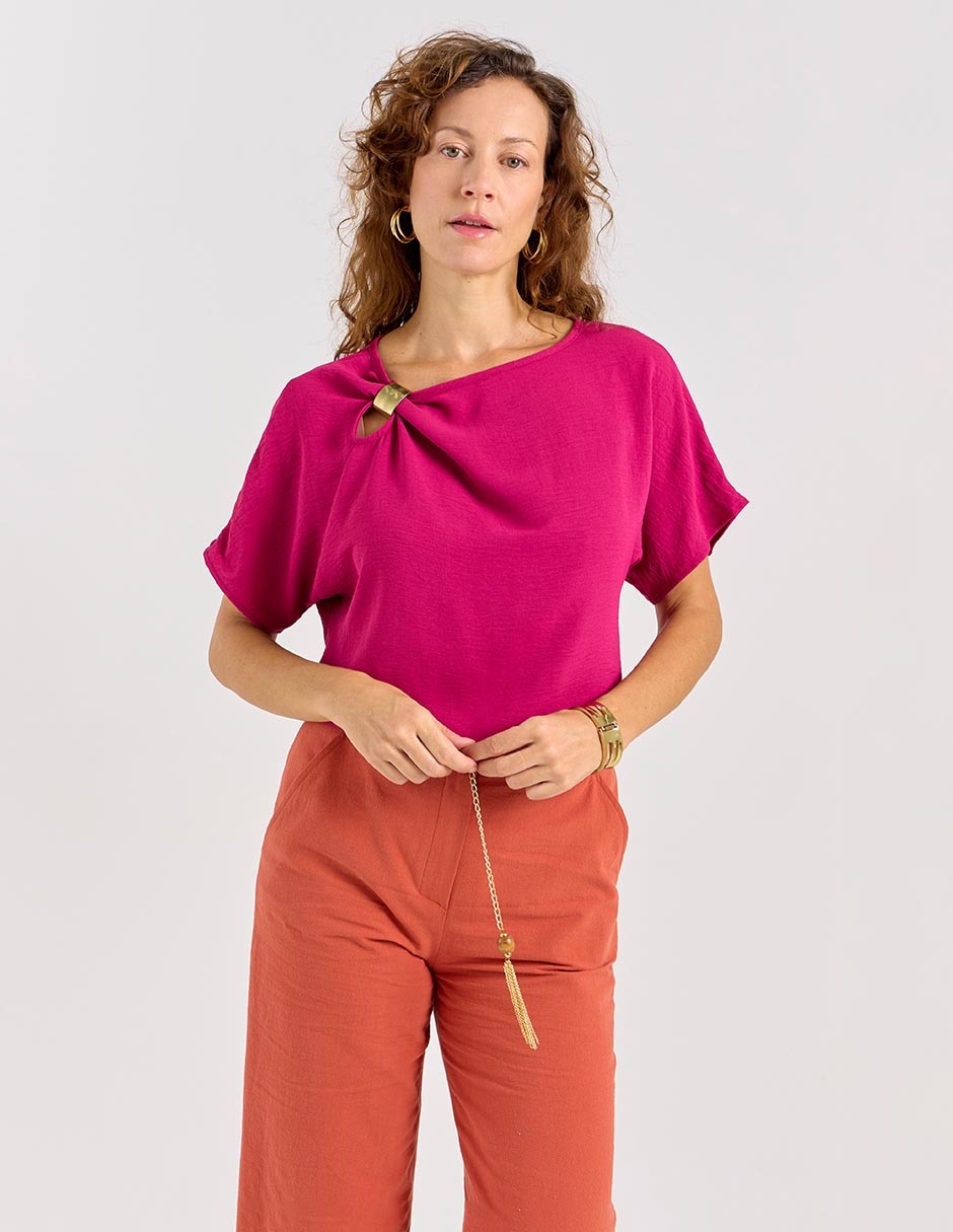Blusa manga corta para mujer