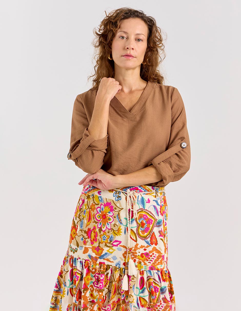 Blusa manga larga para mujer