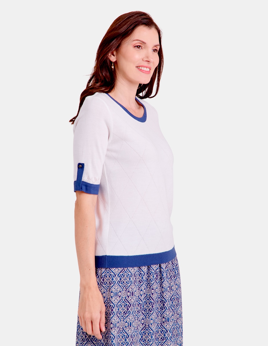 Blusa manga al codo para mujer 3