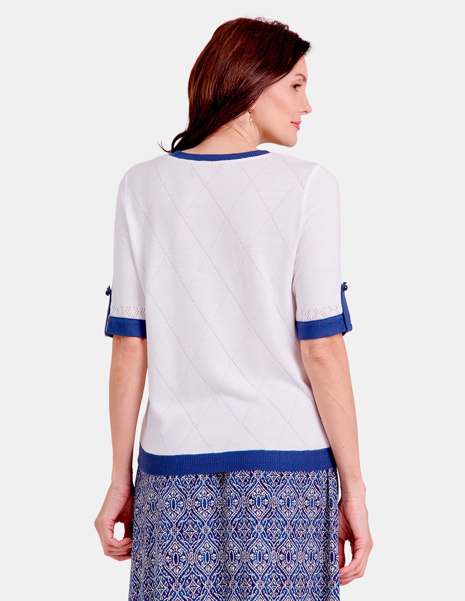 Blusa manga al codo para mujer 4