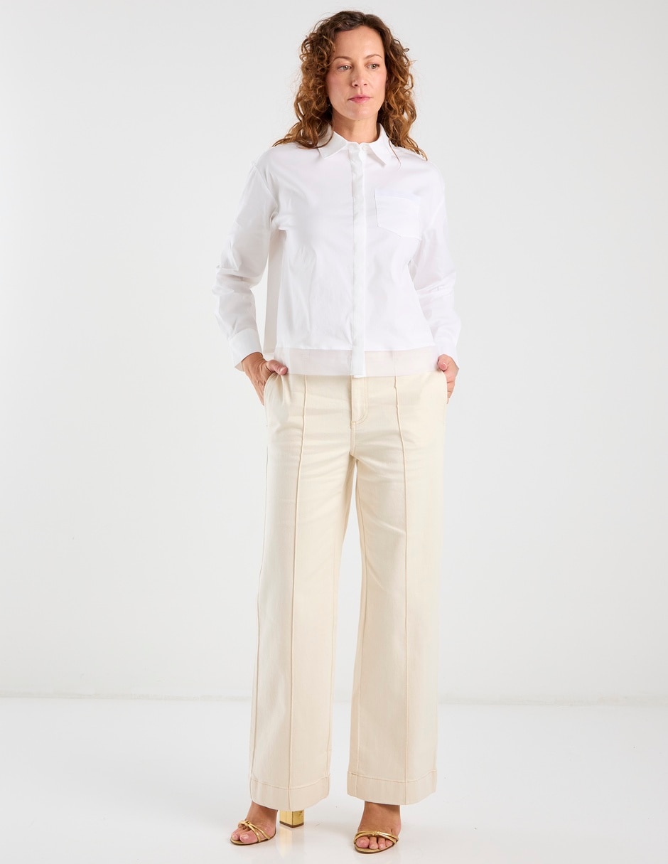 Jeans wide leg cintura baja para mujer 3