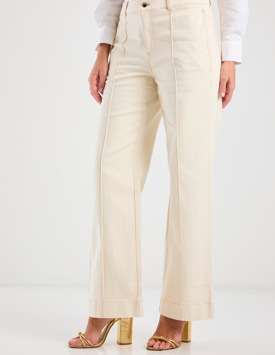 Jeans wide leg cintura baja para mujer 5