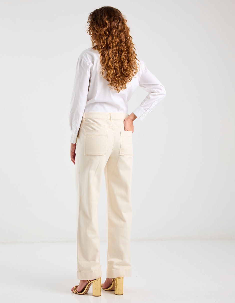 Jeans wide leg cintura baja para mujer 6