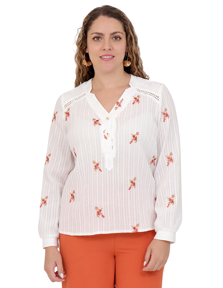 Blusa manga larga para mujer