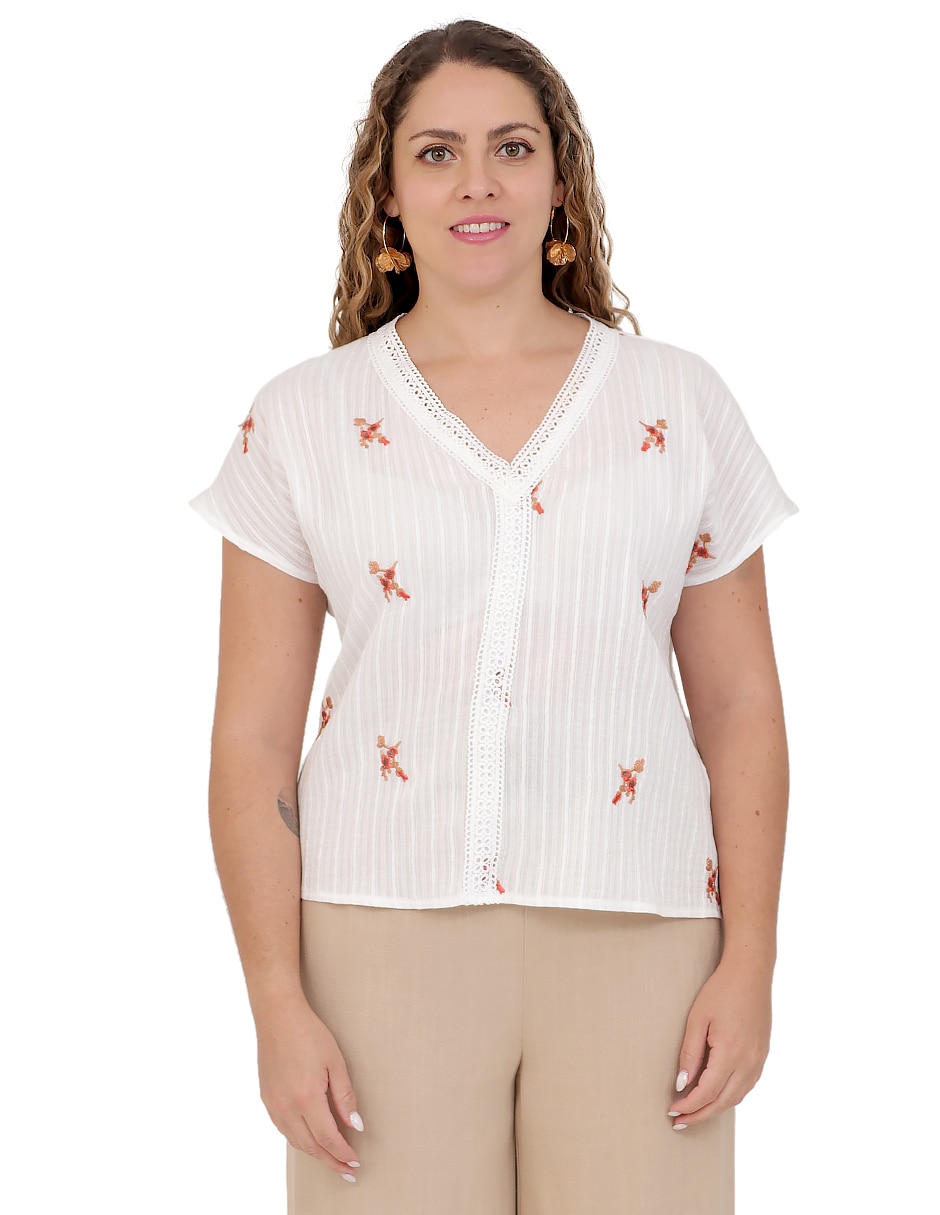 Blusa manga corta para mujer