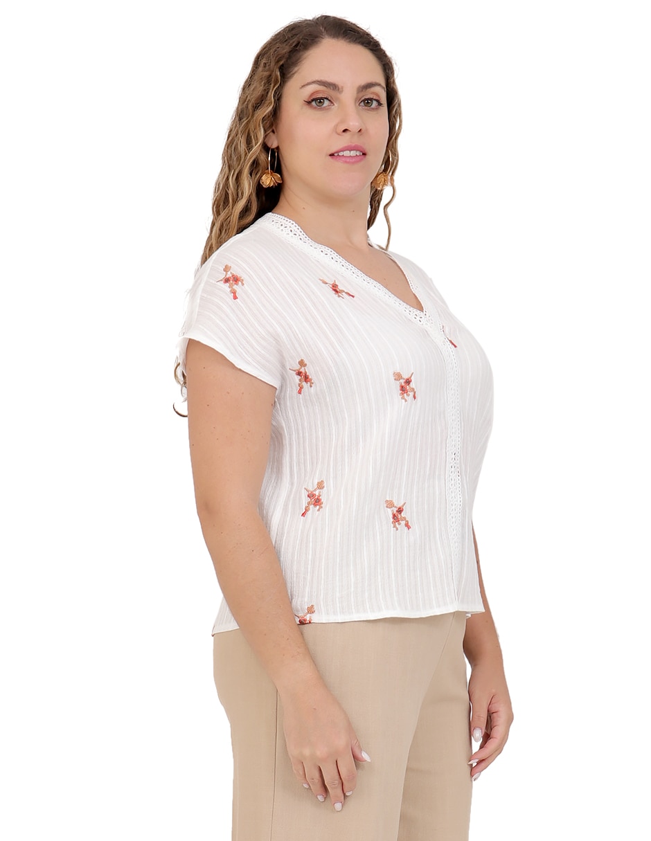 Blusa manga corta para mujer 3