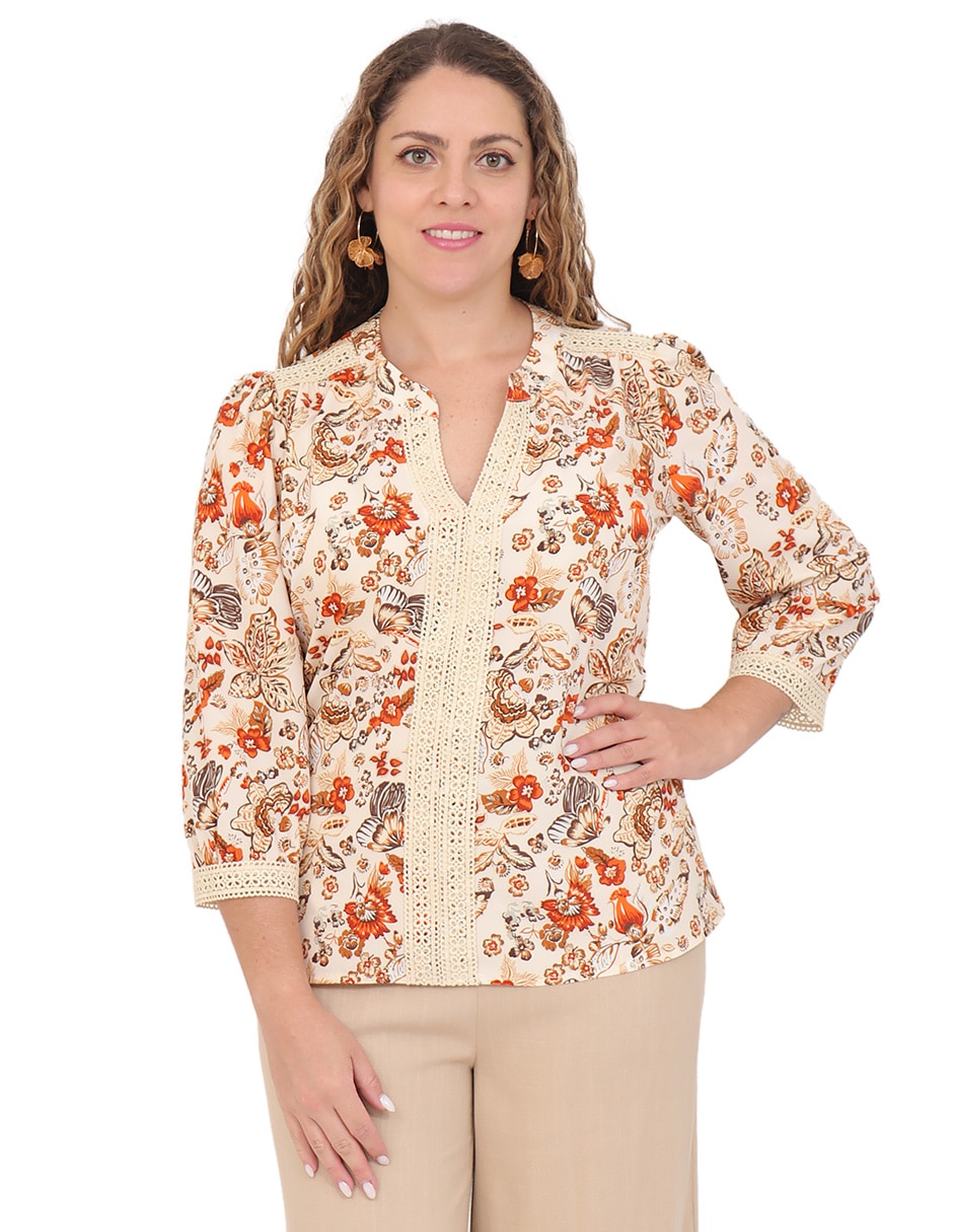Blusa manga 3/4 para mujer