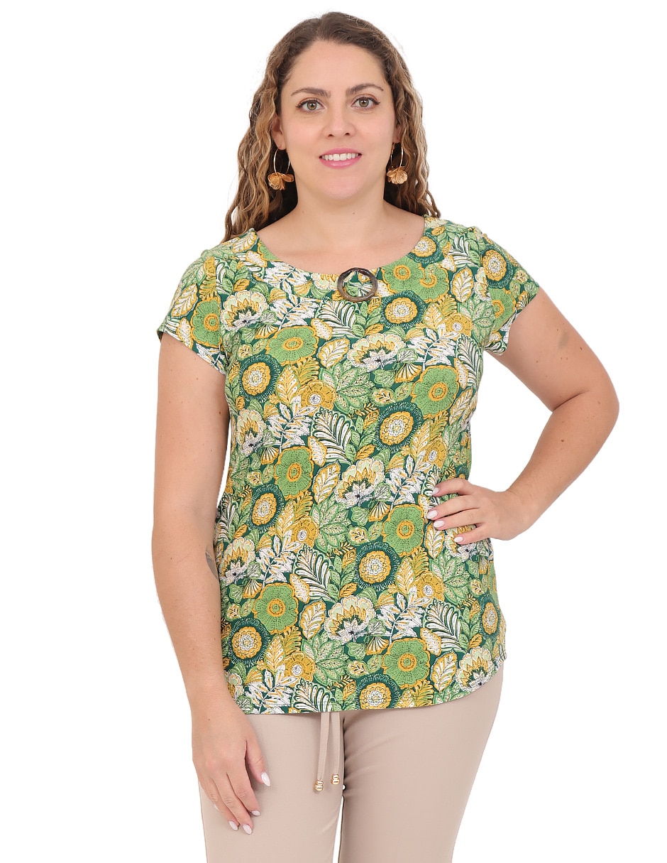 Blusa manga corta para mujer