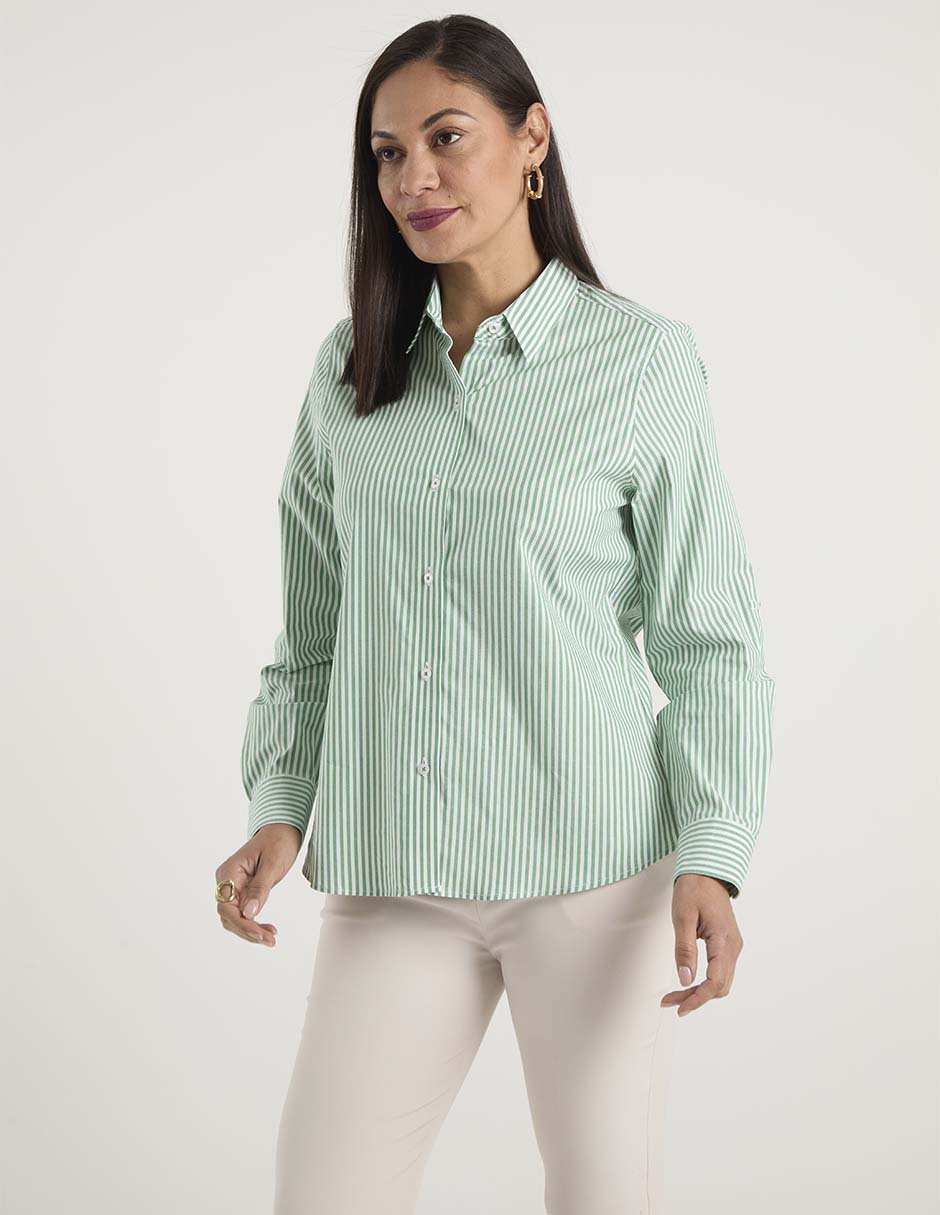 Blusa camisera manga larga para mujer 2