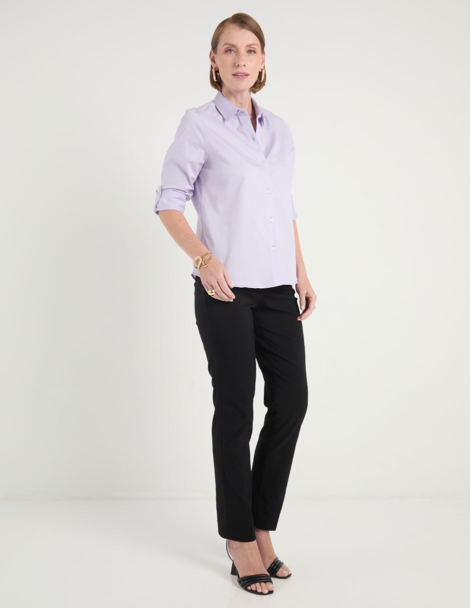 Blusa camisera manga larga para mujer 3