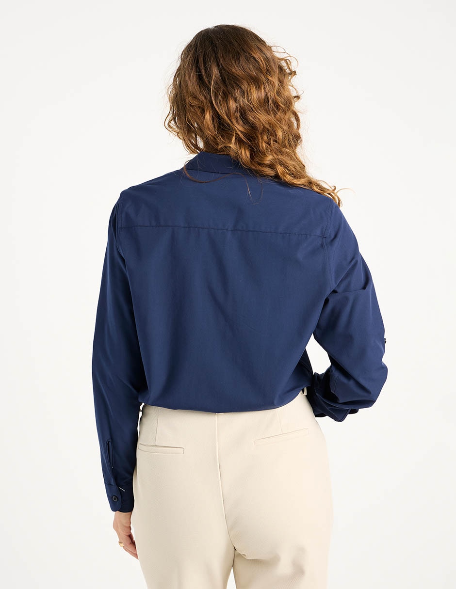 Blusa camisera manga larga para mujer 6