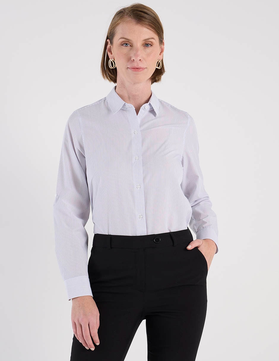 Blusa camisera manga larga para mujer