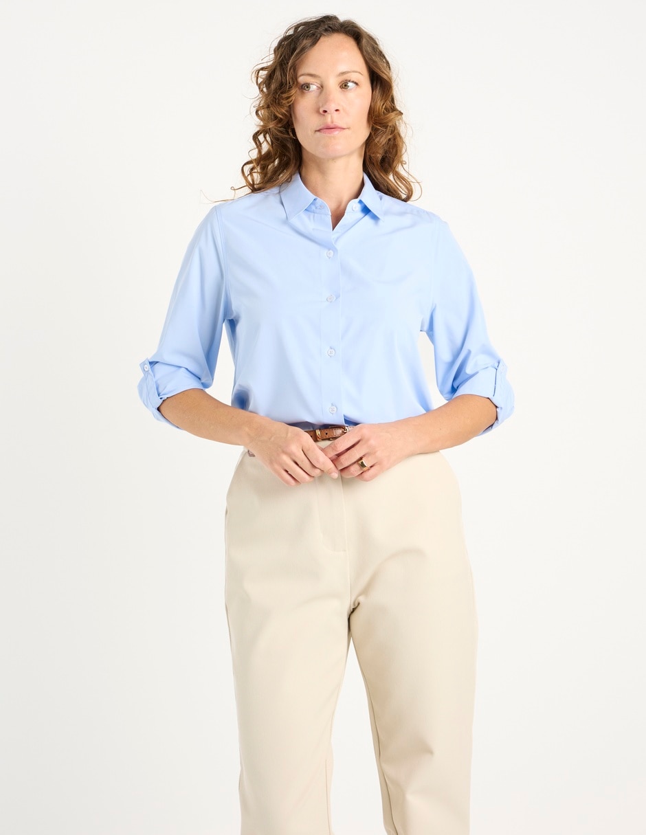 Blusa camisera manga larga para mujer 2