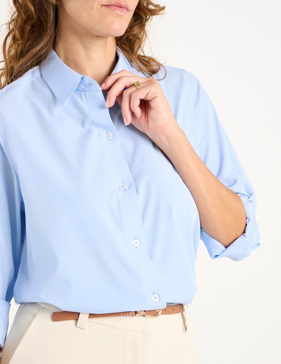 Blusa camisera manga larga para mujer 4