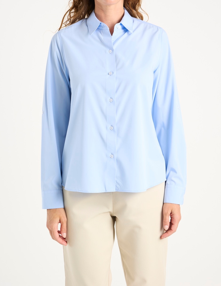 Blusa camisera manga larga para mujer 7