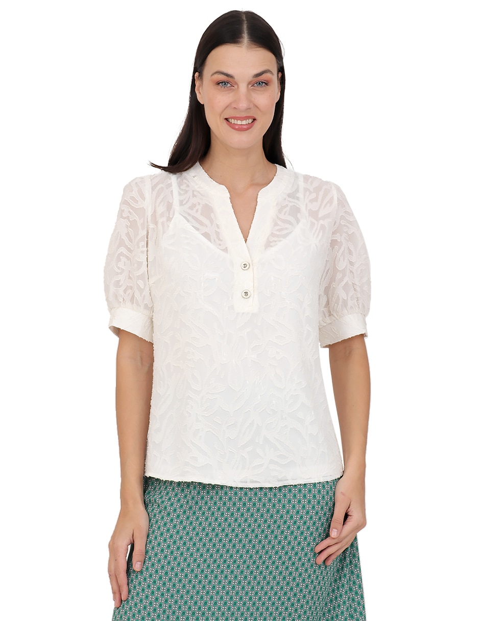 Blusa manga corta para mujer