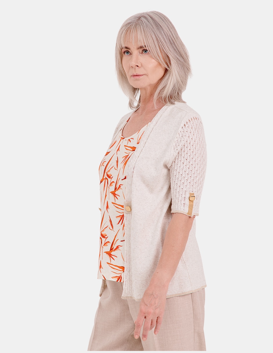 Blusa manga al codo para mujer 3