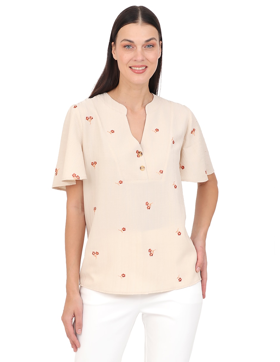 Blusa manga corta para mujer