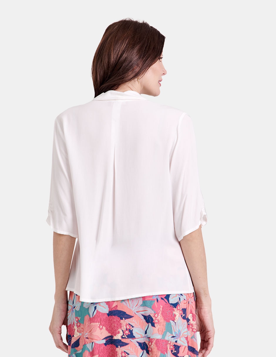 Blusa manga al codo para mujer 4