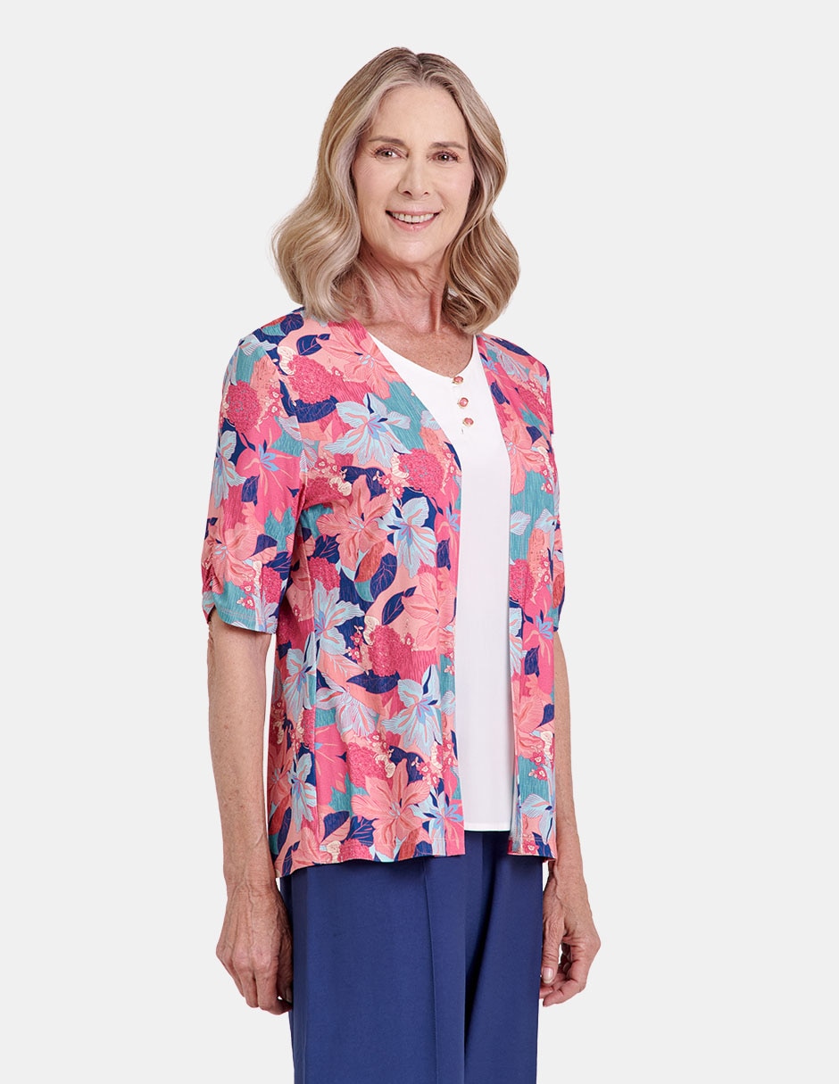 Blusa manga al codo para mujer