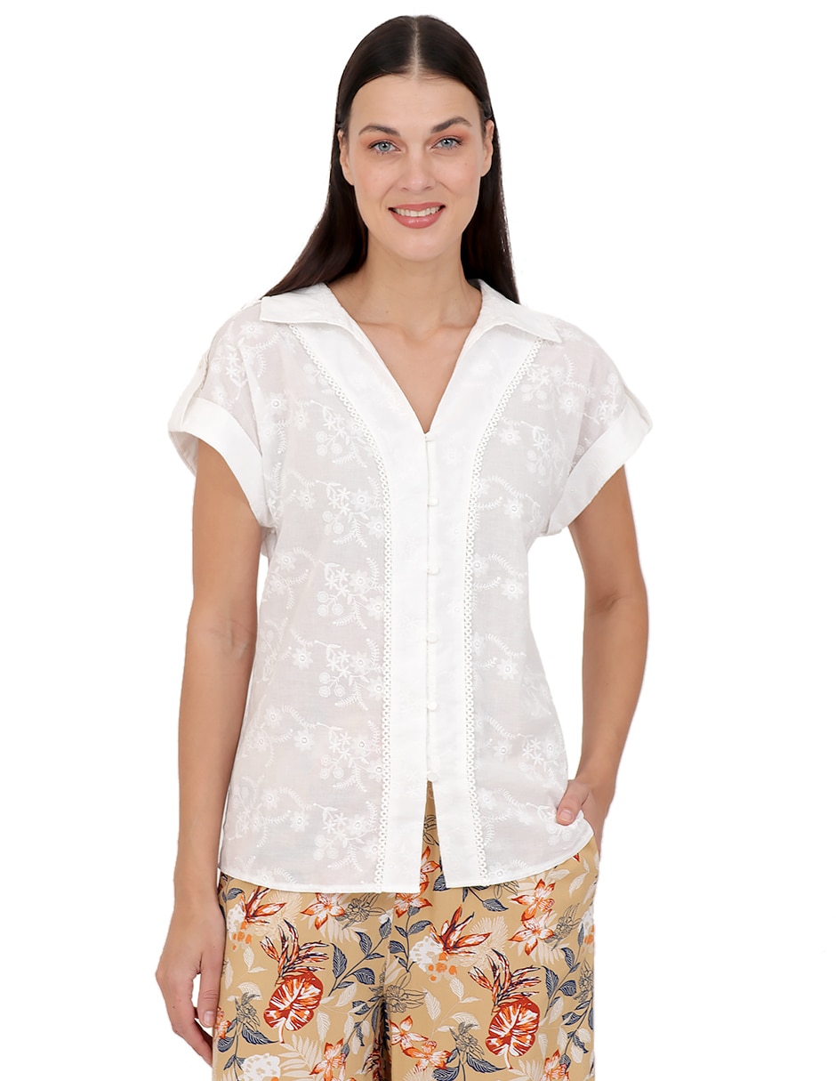Blusa manga corta para mujer