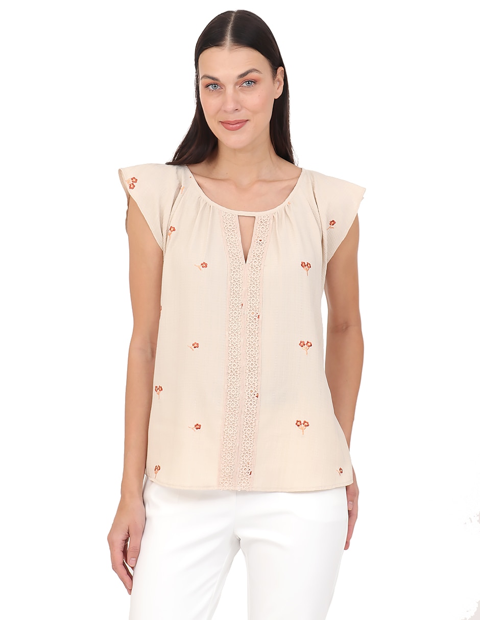 Blusa manga corta para mujer