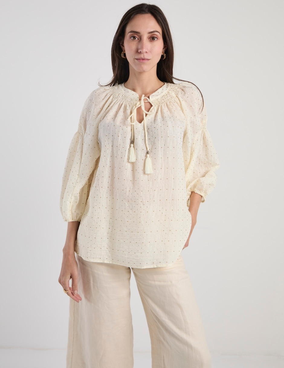 Blusa Lorenza Blau Kizomba manga 3/4 para mujer 2