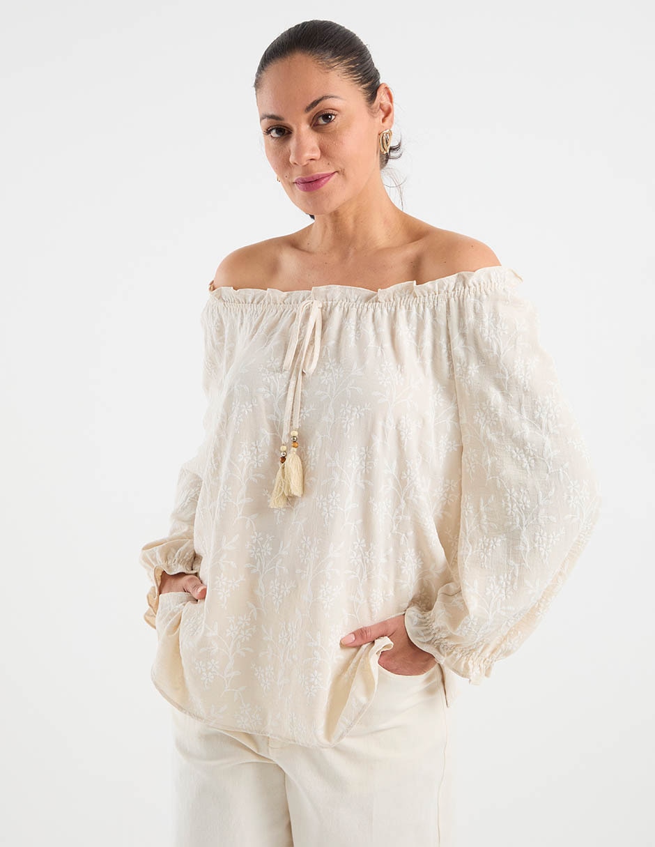 Blusa manga larga para mujer