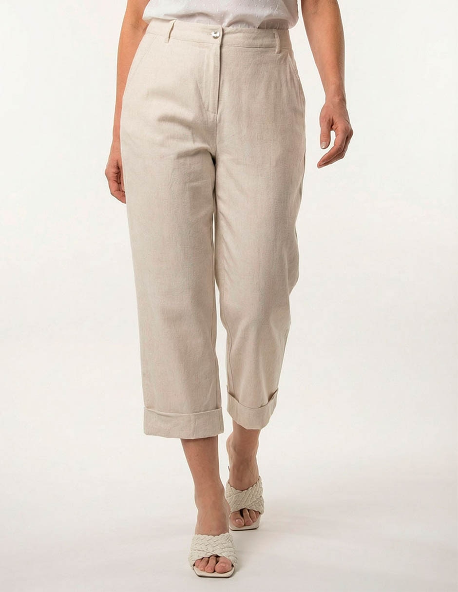 Pantalón capri amplio para mujer