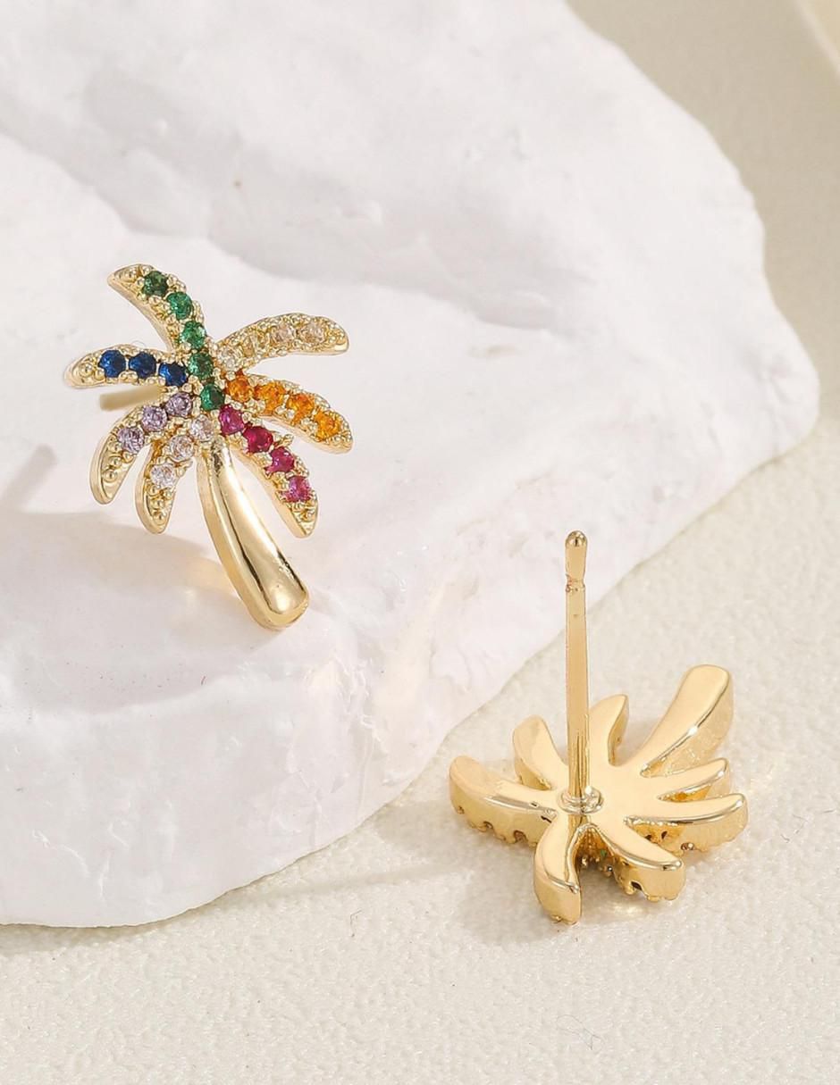 Aretes cortos de palmera 2