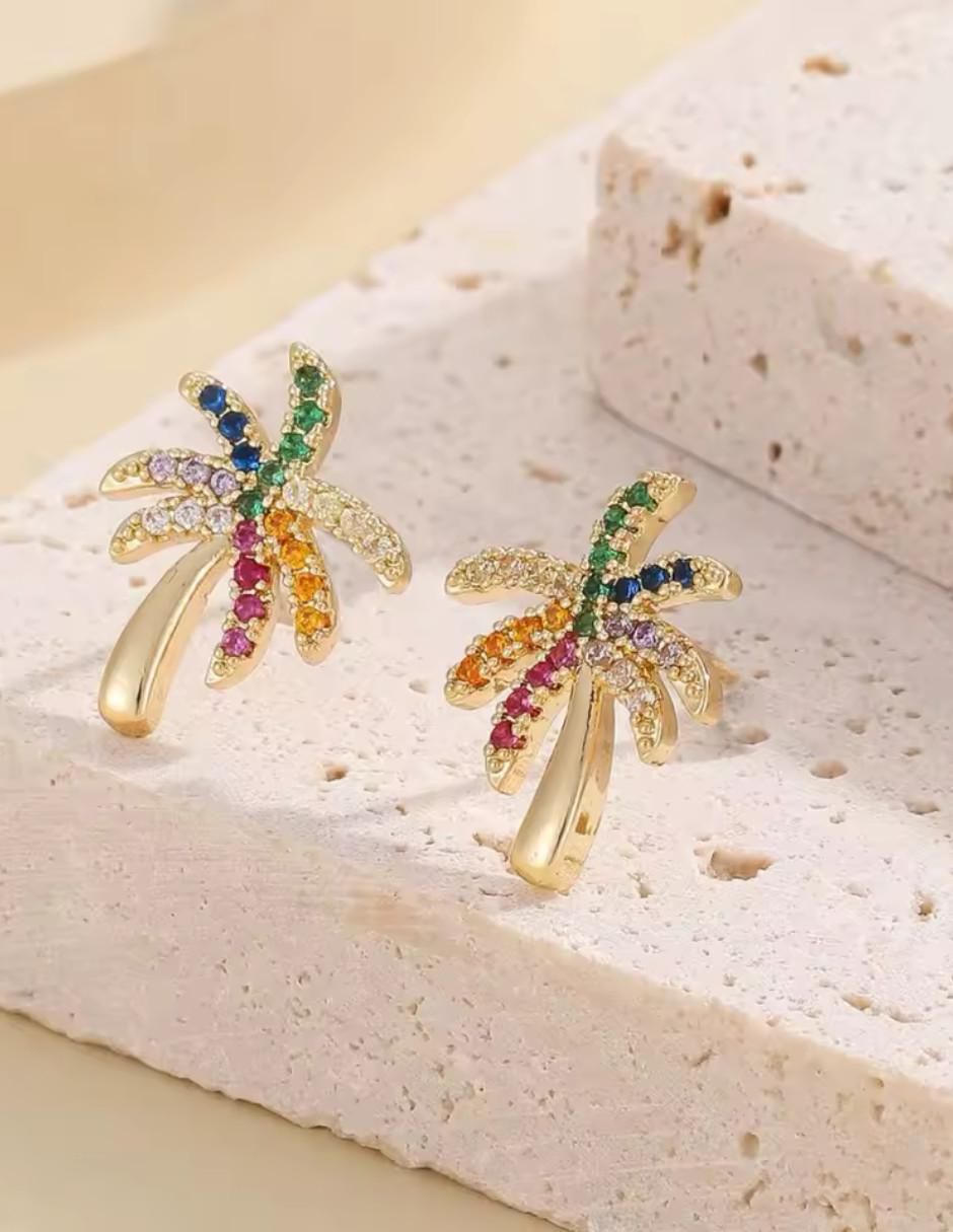 Aretes cortos de palmera 3
