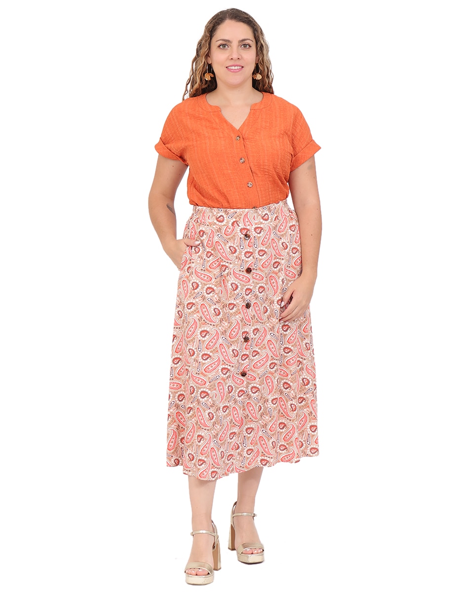 Falda midi Indonesia a la cintura 5