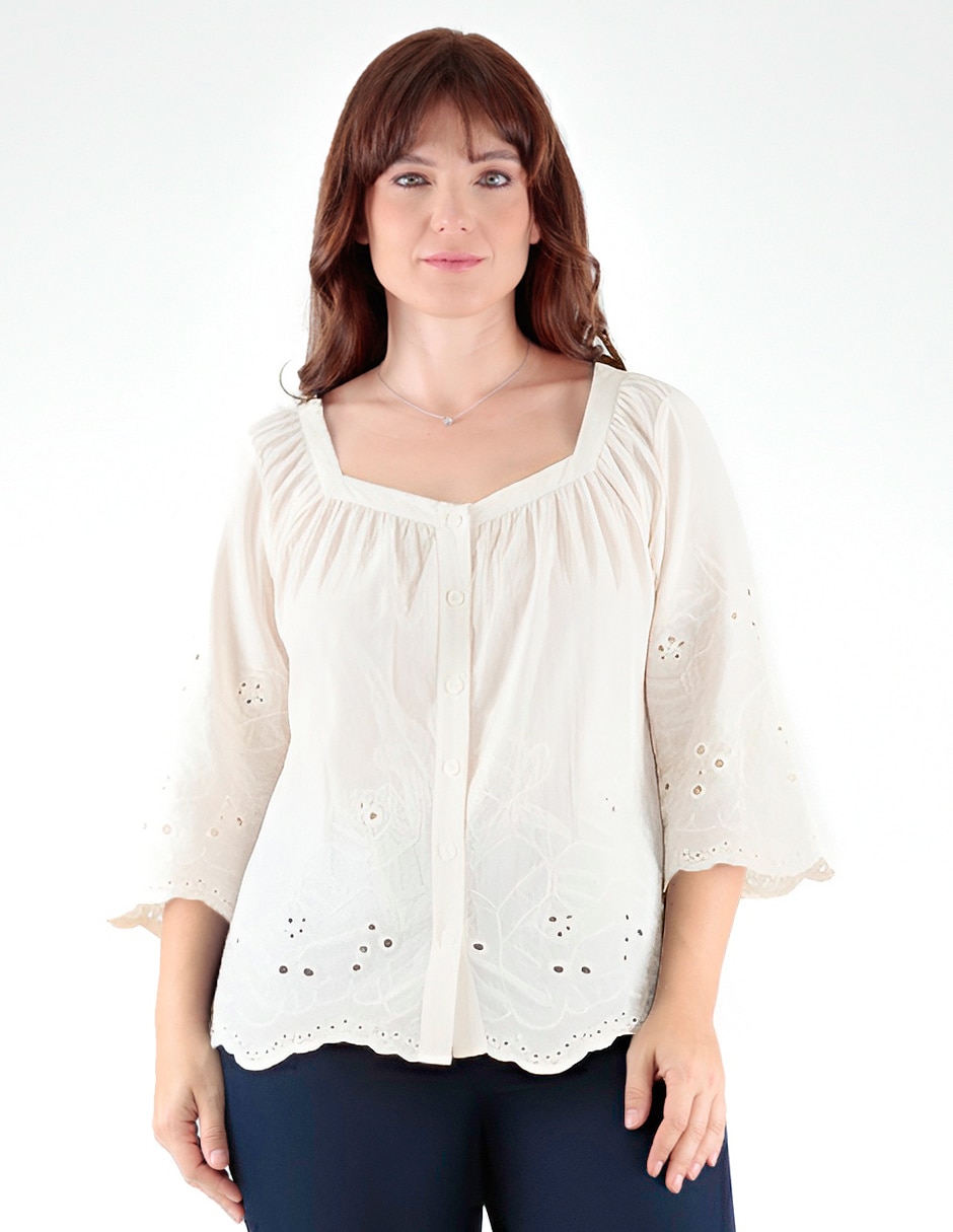 Blusa manga 3/4 para mujer