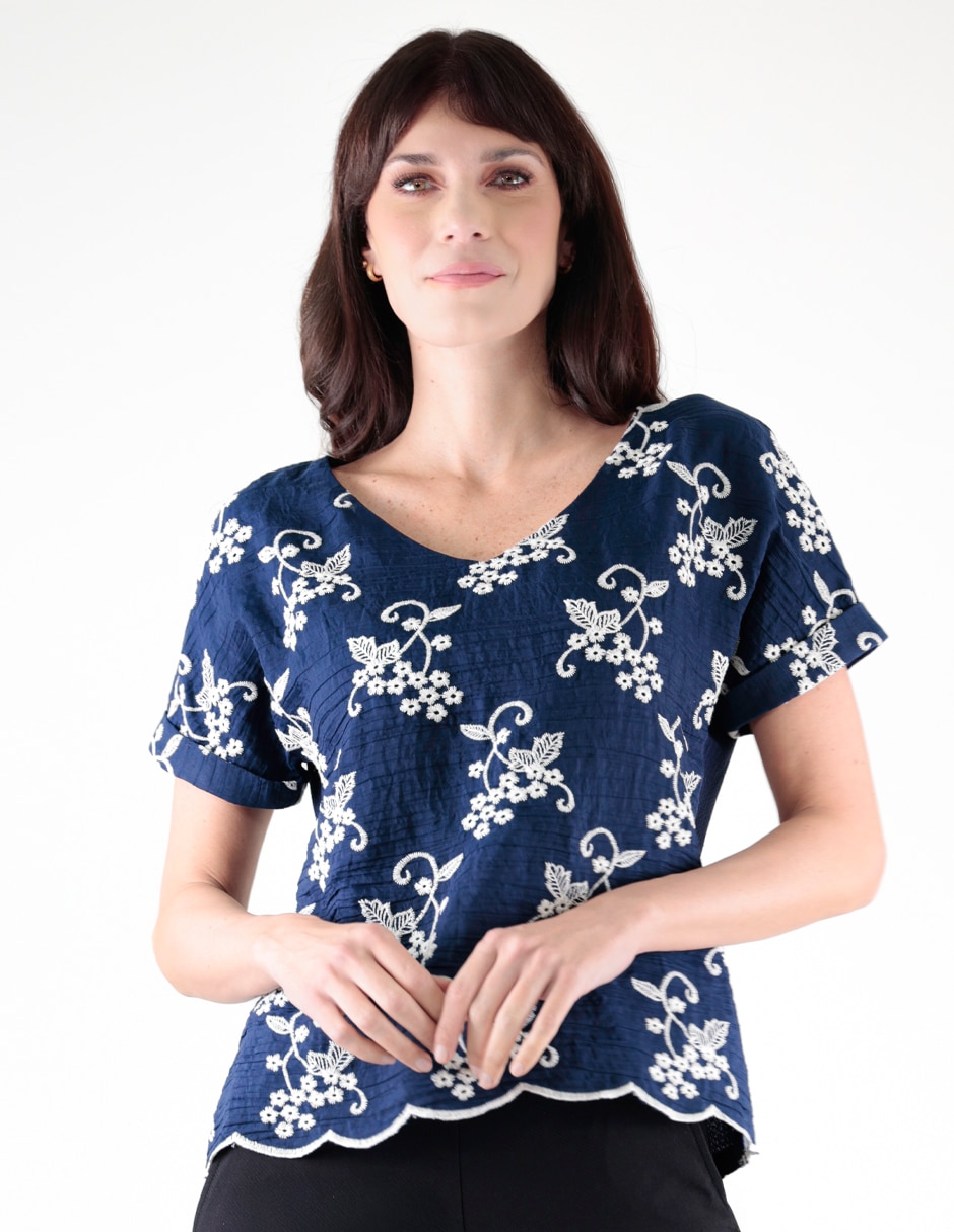 Blusa manga corta para mujer
